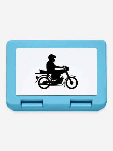 Simson mit Fahrer - Brotdose - Saphirblau