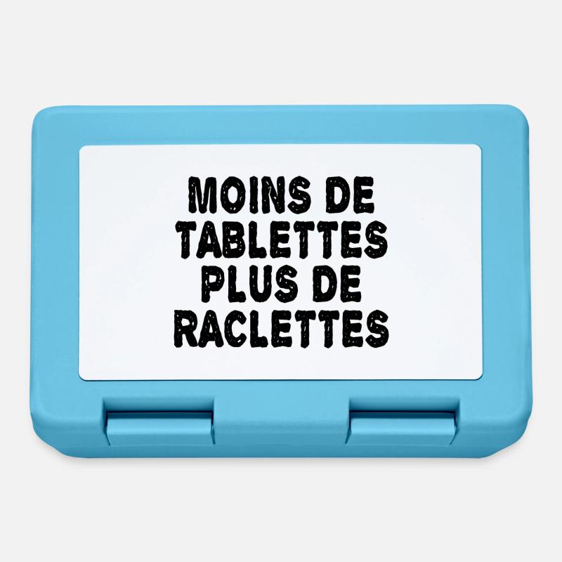 moins de tablettes plus de raclettes - Boîte à goûter - bleu saphir