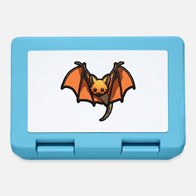 Flughund oder Fledermaus in schöner retro Grafik - Brotdose - Saphirblau