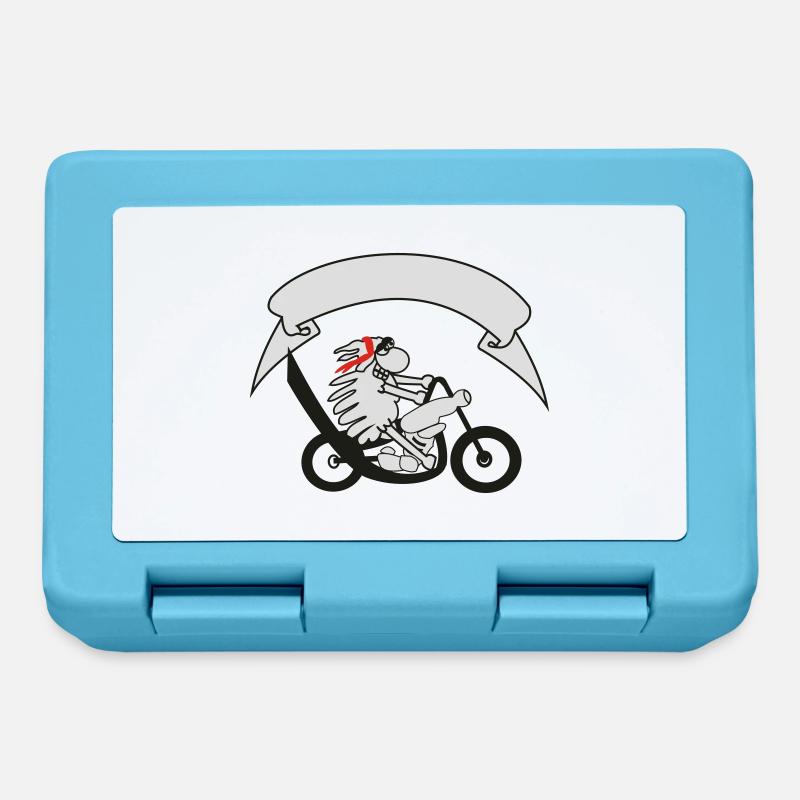 Biker sheep with banner - Lunchbox - sapphire blue