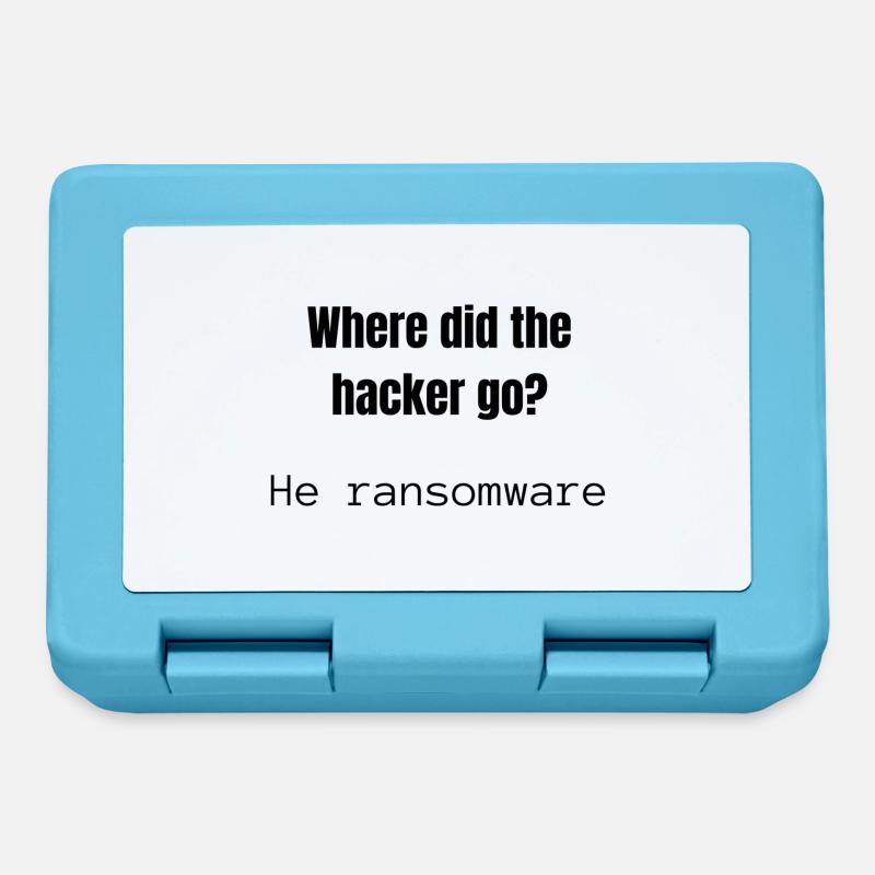 Where did the Hacker go | Joke | Hacker Design - Brotdose - Saphirblau