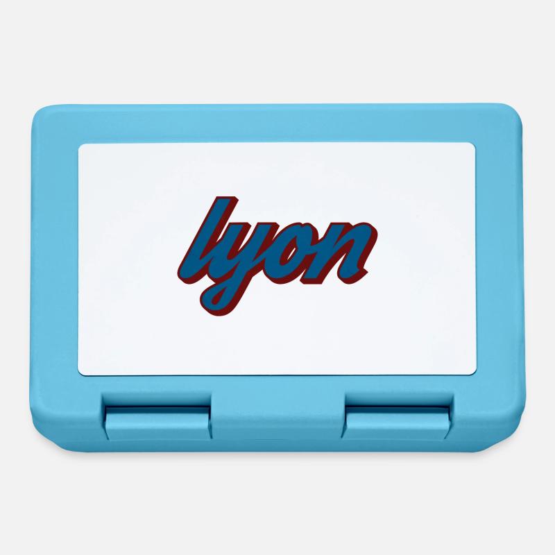 Typographie Vintage Lyon - Boîte à goûter - bleu saphir