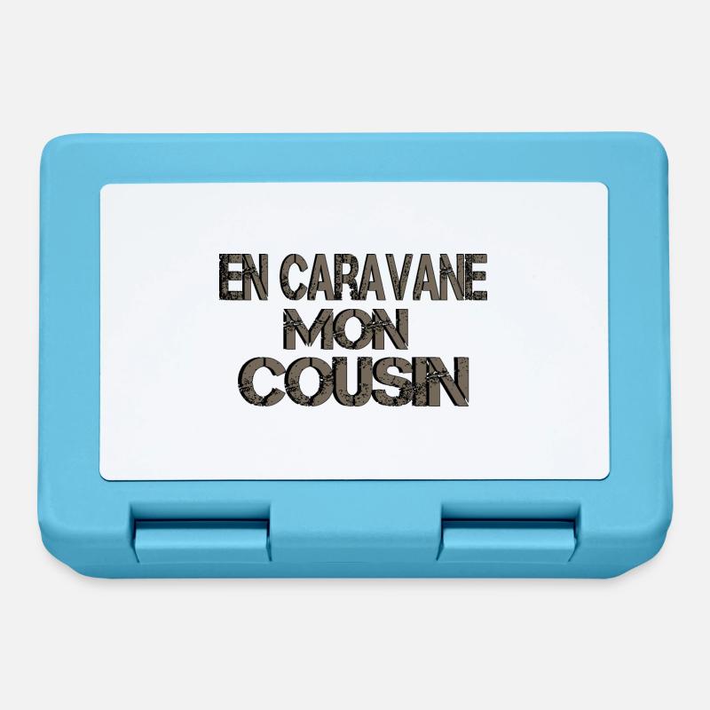 En caravane mon cousin - Boîte à goûter - bleu saphir