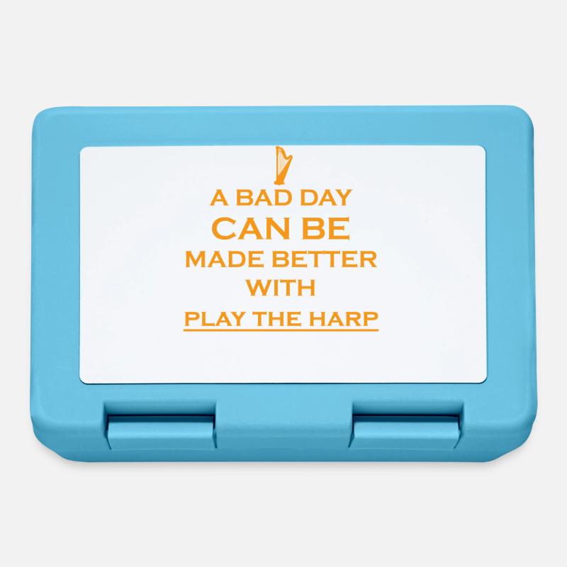 geschenk bad day better harfe harp - Brotdose - Saphirblau