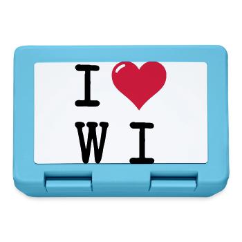 Ich liebe Wiesbaden / I Love WI (Geschenk) - Brotdose - Saphirblau - Vorne