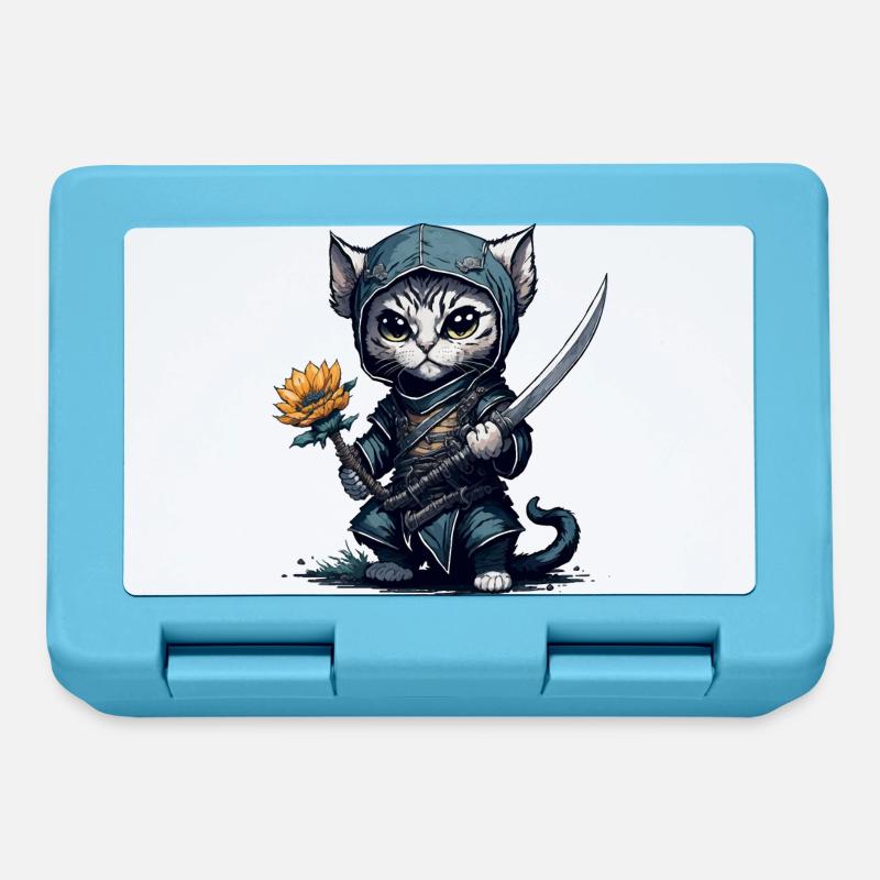 Die Ninja-Katze - Brotdose - Saphirblau