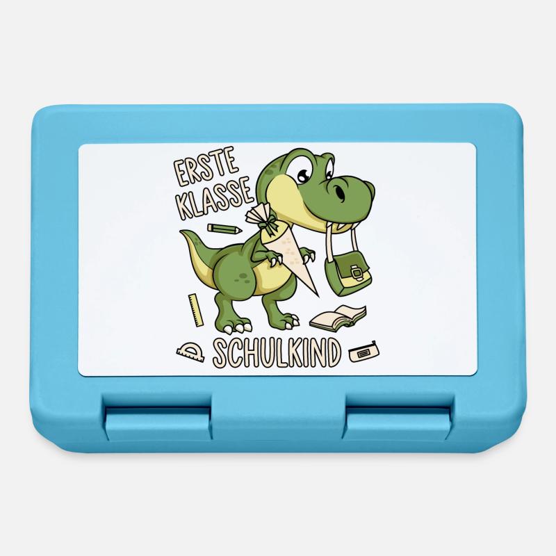 Schule Einschulung Dinosaurier Dino Schulkind - Brotdose - Saphirblau