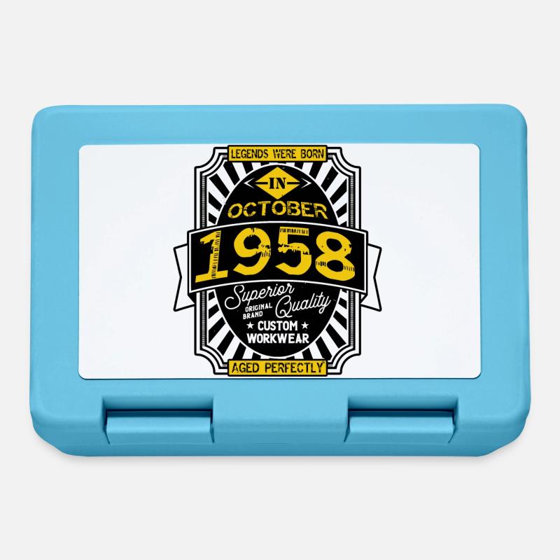 1958 OCTOBER - Lunchbox - sapphire blue