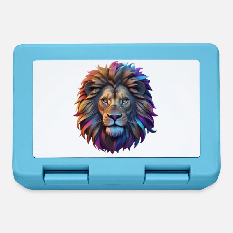 Tête de lion - Boîte à goûter - bleu saphir