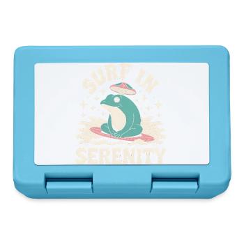 Surfen in Serenity - Süßer Frosch Aufkleber - Brotdose - Saphirblau - Vorne
