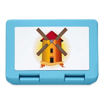 golden windmill with a shining background - Lunchbox - sapphire blue - Front