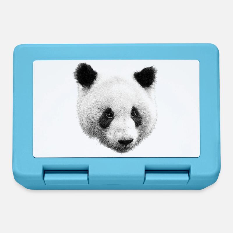 Panda Noir Blanc - Boîte à goûter - bleu saphir