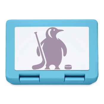 Minimalistische Pinguin Eishockey Silhouette - Brotdose - Saphirblau - Vorne
