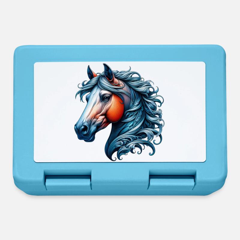 Cheval - Boîte à goûter - bleu saphir