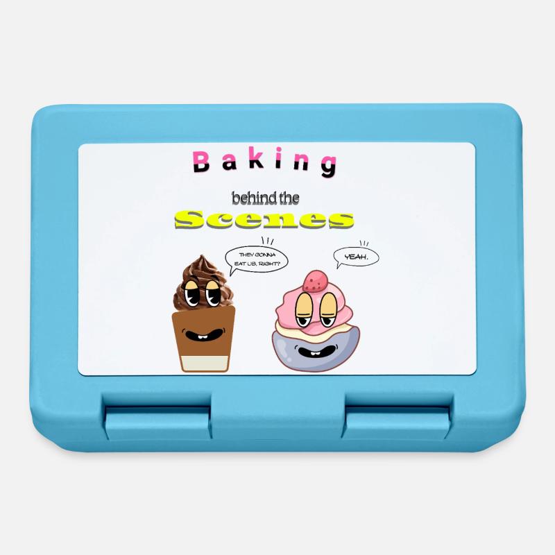 Baking Behind the Scenes Cartoon Design - Lunchbox - sapphire blue