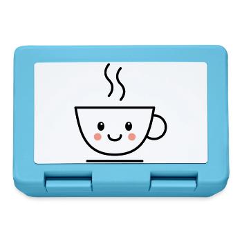 Coffee, tea or cocoa cup with kawaii face - Lunchbox - sapphire blue - Front