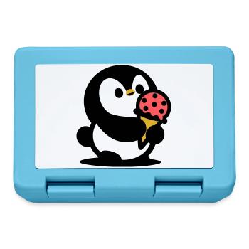 Petit manchot avec de la glace - Boîte à goûter - bleu saphir - Devant