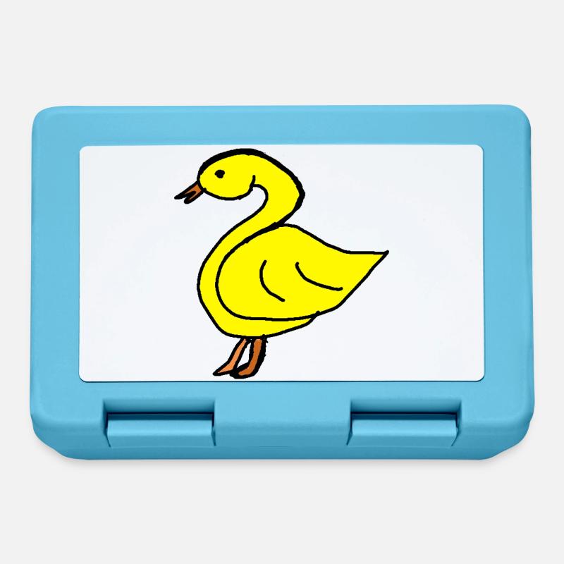 Silhouette de canard jaune noir - Boîte à goûter - bleu saphir