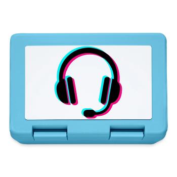 Gamer Headset Glitch Icon - Brotdose - Saphirblau - Vorne