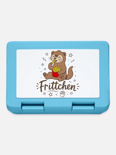 Frettchen mit Fritten - Frittchen - Pommes Frites - Brotdose - Saphirblau