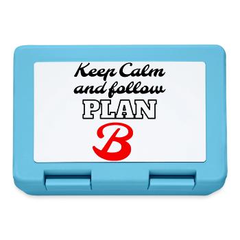 Keep Calm and Follow Plan B – Retro Lettering - Brotdose - Saphirblau - Vorne