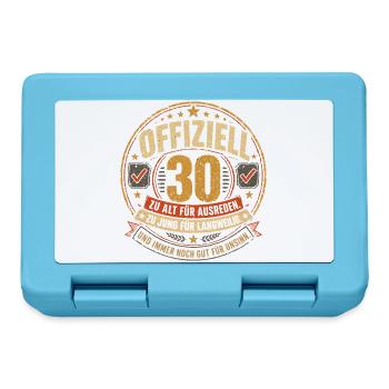 30 Geburtstag Offiziell Geschenk Lustiger Spruch - Brotdose - Saphirblau - Vorne