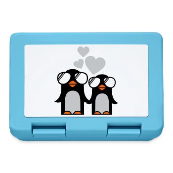penguins fallen in love - Boîte à goûter - bleu saphir - Devant
