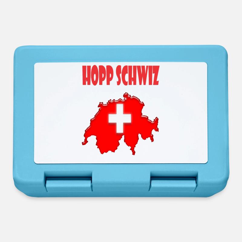 Schweiz Design - Brotdose - Saphirblau