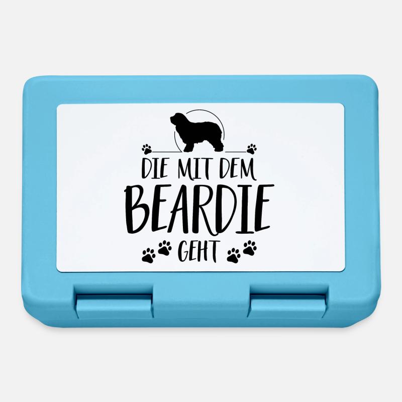 DIE MIT DEM BEARDIE GEHT Wilsigns Hunde Spruch - Brotdose - Saphirblau