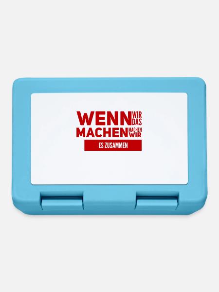Zusammenhalt ist wichtig - Brotdose - Saphirblau