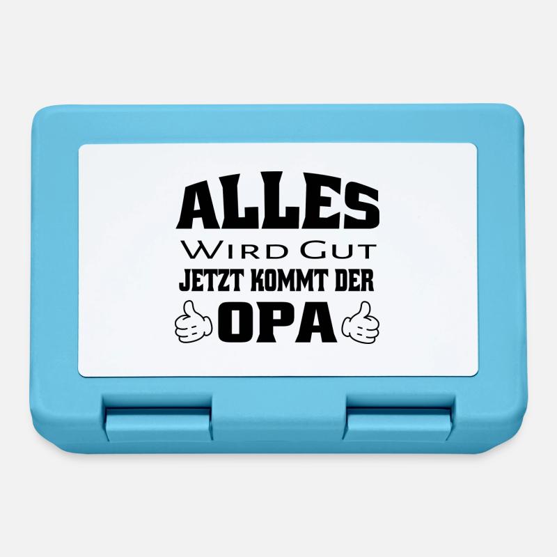 Alles wird gut lustiger Spruch bester Opa - Brotdose - Saphirblau