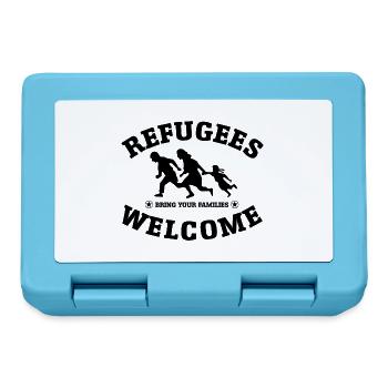 Refugees Welcome (versch. Farben) - Brotdose - Saphirblau - Vorne