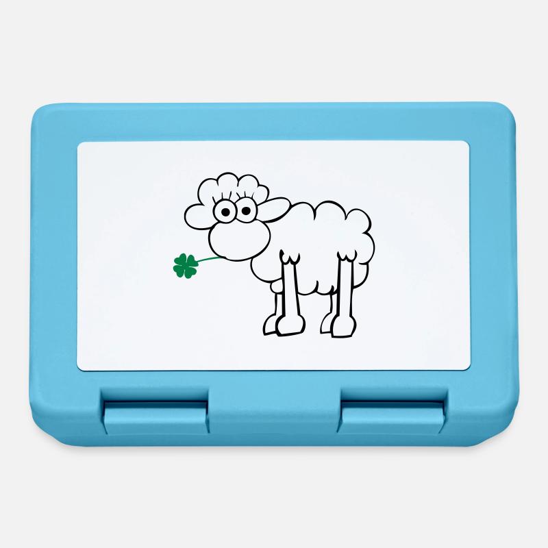Les moutons avec du trèfle - Boîte à goûter - bleu saphir