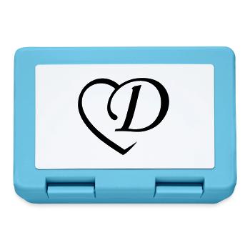 Liebe Buchstabe D - Brotdose - Saphirblau - Vorne