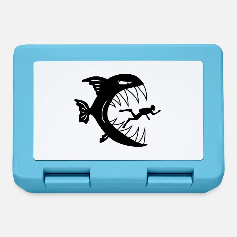 Monster Fish Eats Diver - Brotdose - Saphirblau