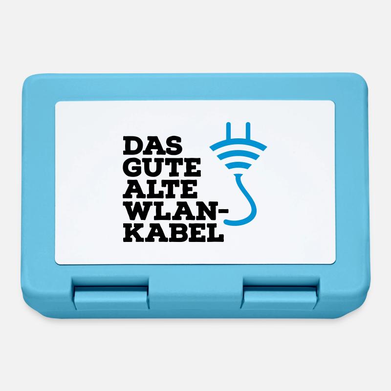 WLAN Kabel Computer Shirt - Brotdose - Saphirblau