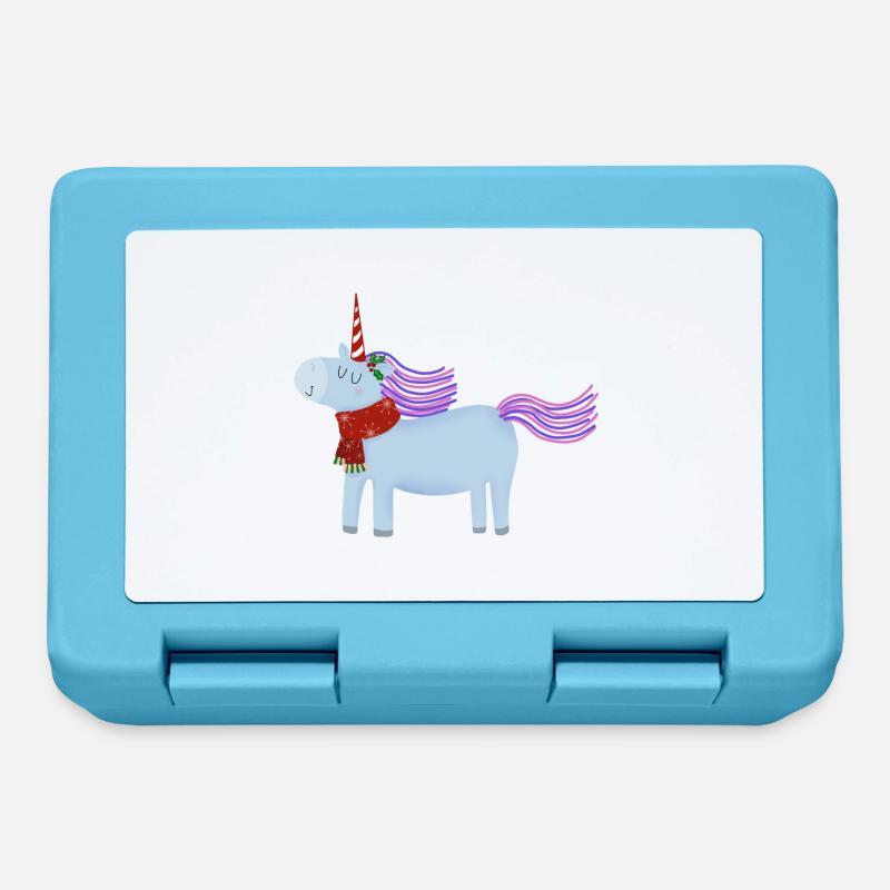 Licorne de Noël avec écharpe - Boîte à goûter - bleu saphir
