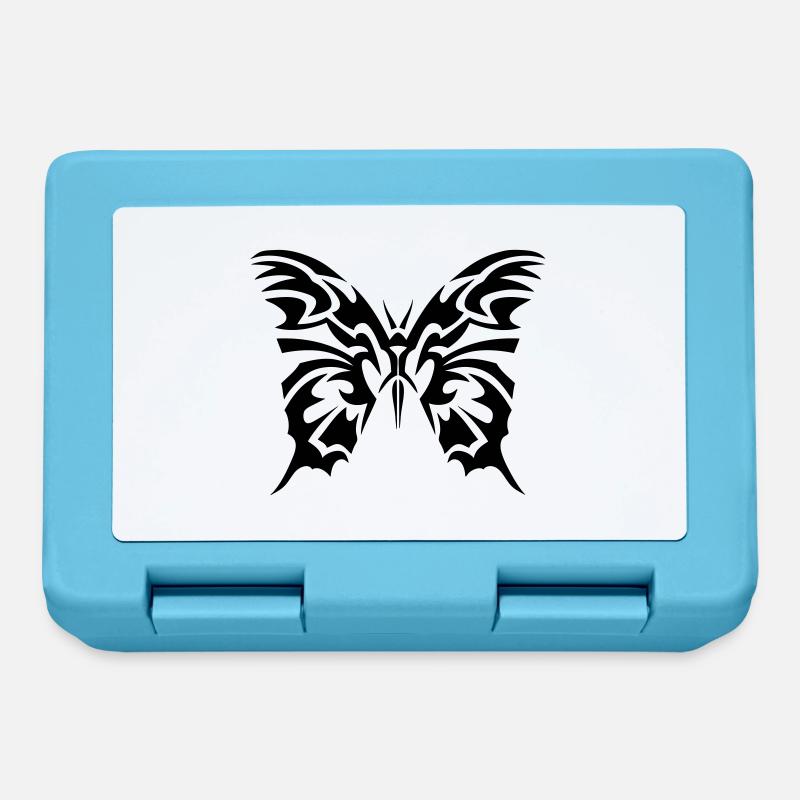 papillon tribal - Boîte à goûter - bleu saphir