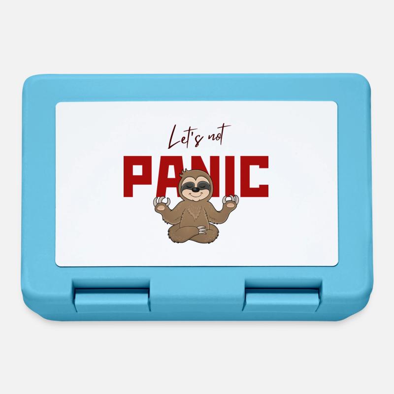 Let's Not Panic - Funny Sloth Design - Lunchbox - sapphire blue