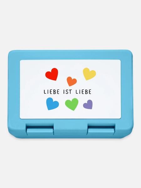 Liebe - Brotdose - Saphirblau