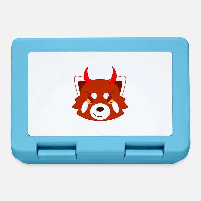 Red panda disguised as a devil for Halloween - Lunchbox - sapphire blue