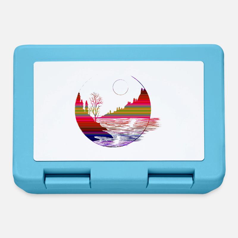 Paysages de forme géométrique - Boîte à goûter - bleu saphir