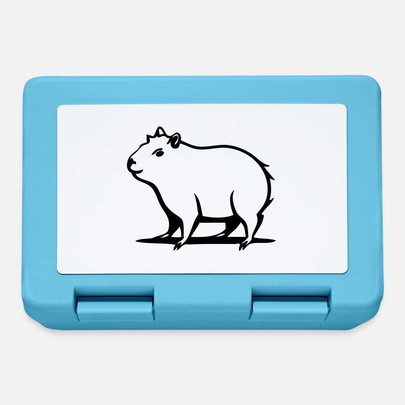 A cute capybara in a cartoon stem - Lunchbox - sapphire blue