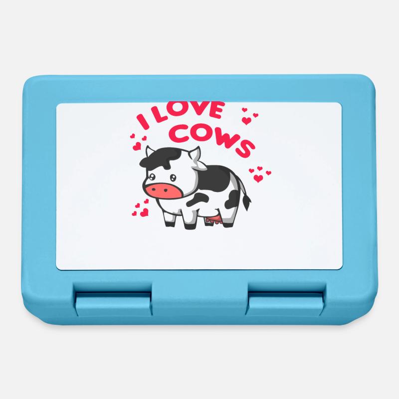 J'aime les vaches - vaches - vache mignonne - Boîte à goûter - bleu saphir