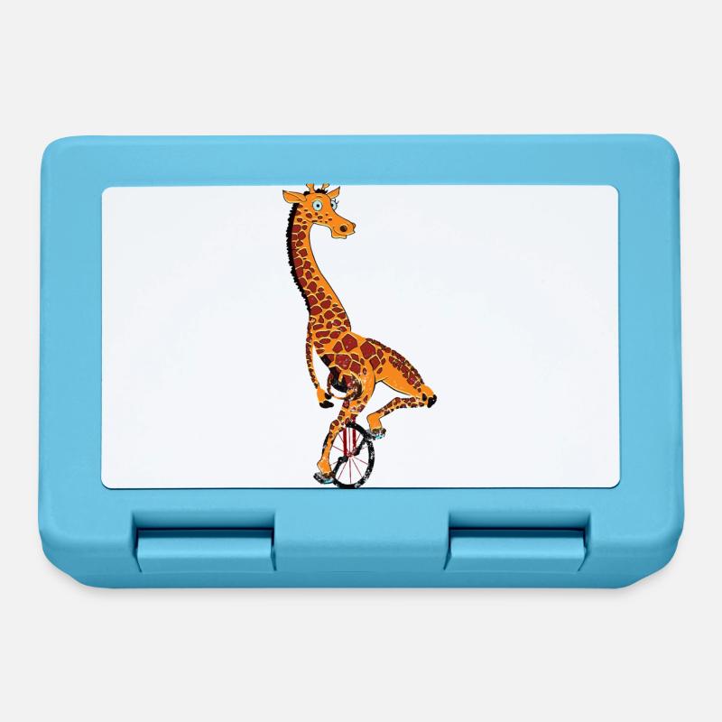 Monocycle, girafe monocycle - Boîte à goûter - bleu saphir
