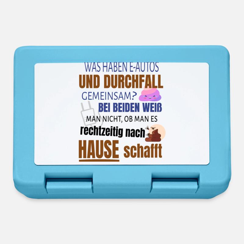 Lustiger Spruch E-Auto Elektroauto - Brotdose - Saphirblau