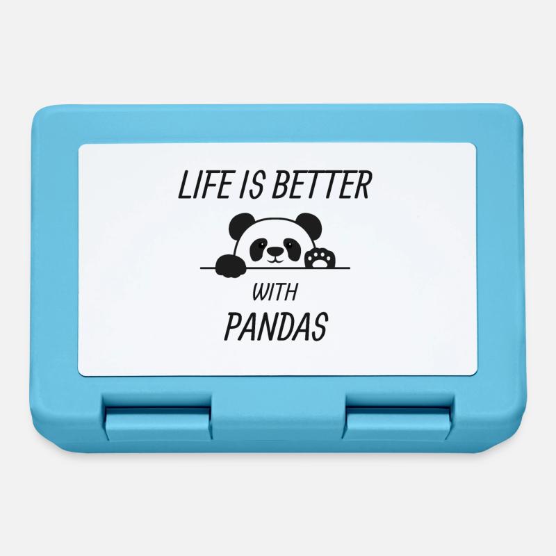 Pandas - Boîte à goûter - bleu saphir