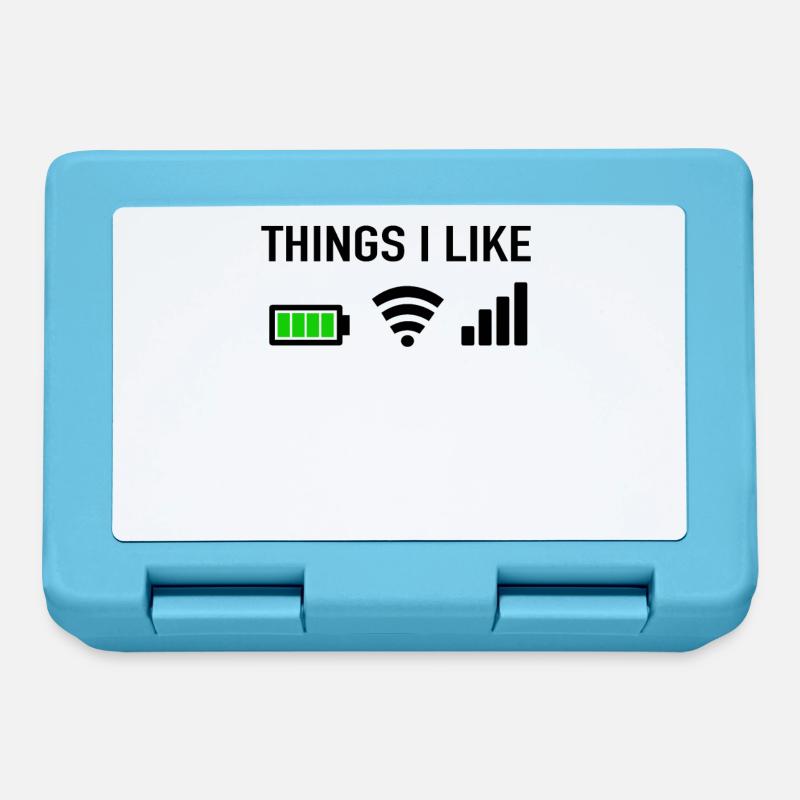 Things I Like - Programmierer Gamer Computer Nerd - Brotdose - Saphirblau