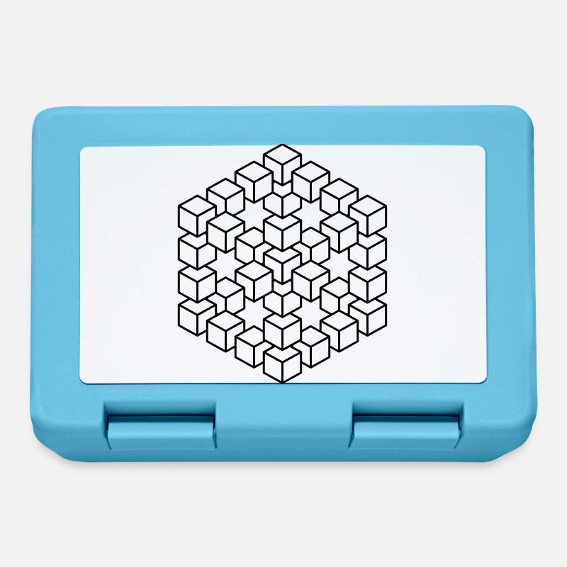 Figure impossible imagination géométrie cube Escher - Boîte à goûter - bleu saphir