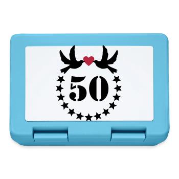 50e Anniversaire de mariage 50 ans cinquante - Boîte à goûter - bleu saphir - Devant